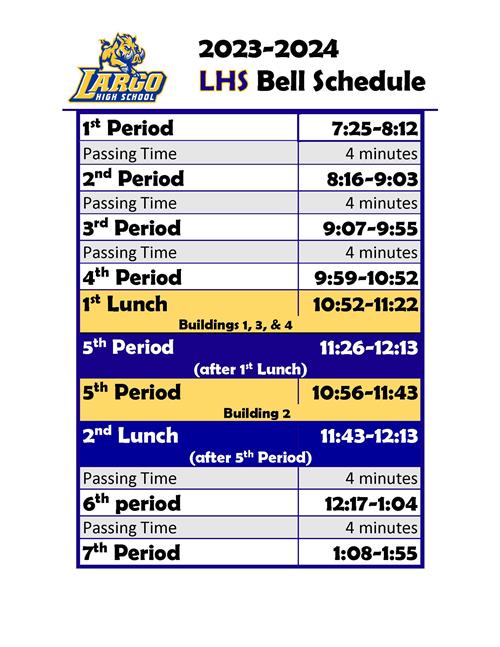 School Information / Bell Schedule